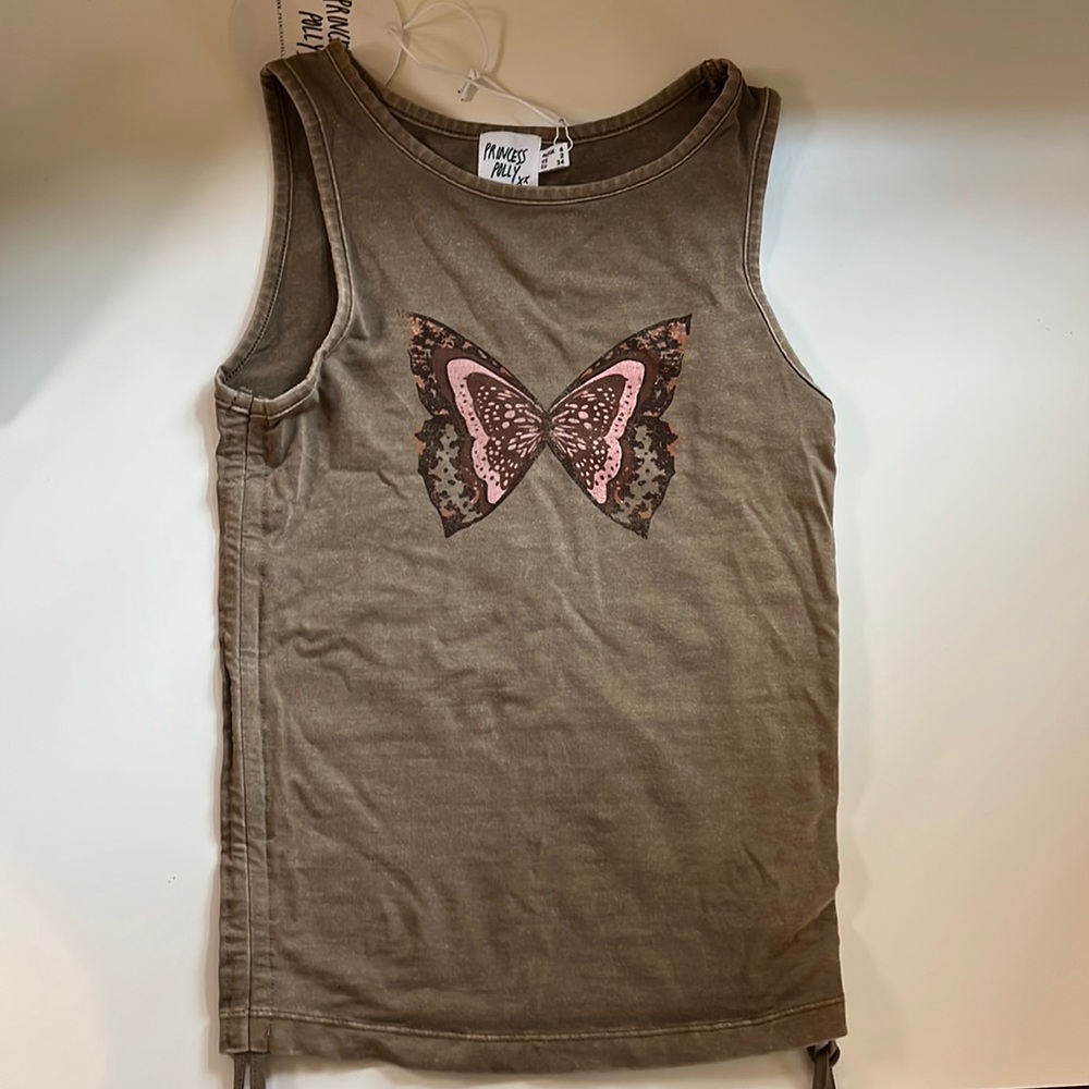 Butterfly Veda Tank Top Brown